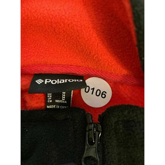 Polaroid Womens Cropped 1/4 Zip Color Block Pullover Sweatshirt Size Medium Red - Picture 5 of 8